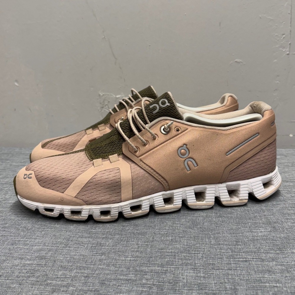 On Running Cloud Shoes Womens 10 Rose Olive Green CloudTec Performance Sneaker